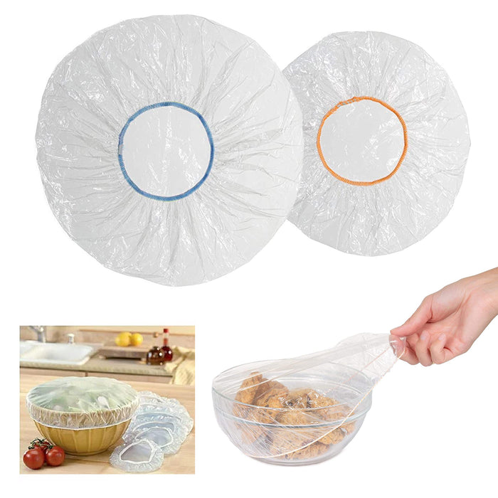 10 Pc Clear Elastic Wrap Bowl Covers Food Storage Caps Dish Plate Stretch Lid