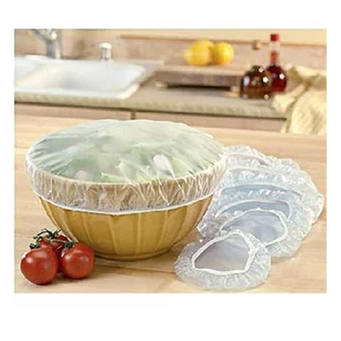 10 Pc Clear Elastic Wrap Bowl Covers Food Storage Caps Dish Plate Stretch Lid