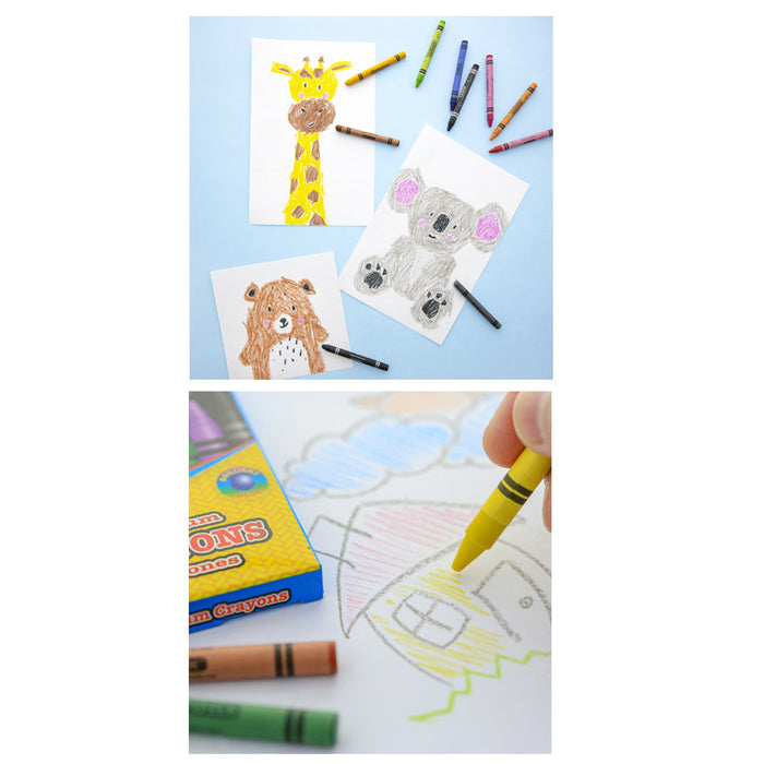 64 Ct Color Crayons Set Premium Quality Party Favor Kids Coloring Non Toxic Bulk