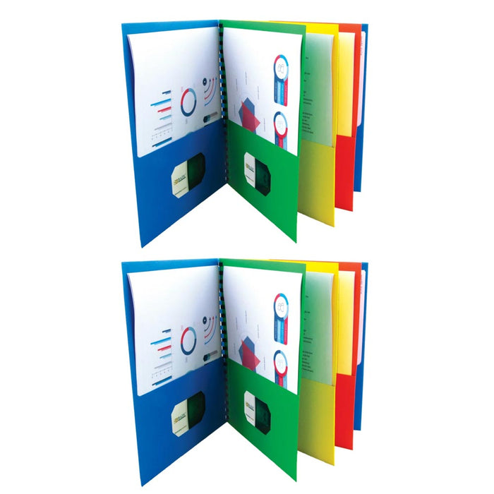 2 Pc 8 Pocket Folder File Organize Letter Size Document Binder Office School