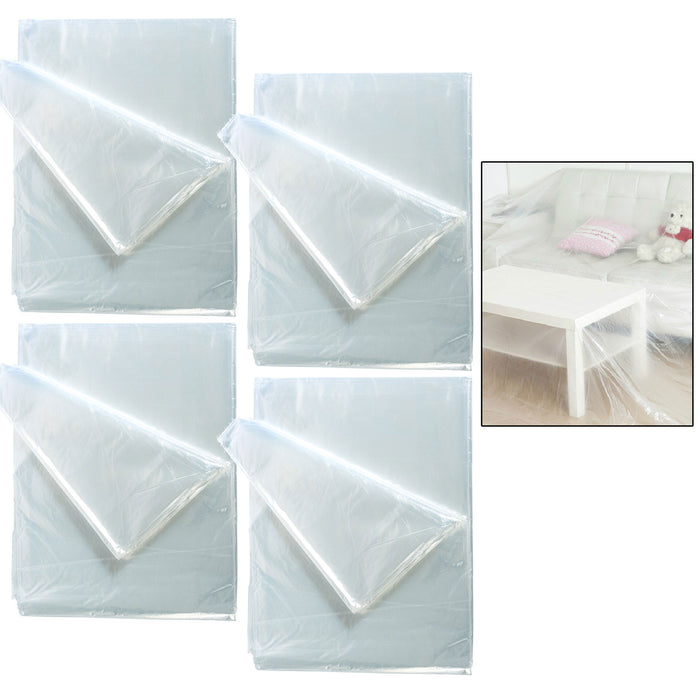 8 Pc Heavy Duty Plastic Dust Sheet Large 12.5" Painting Protection Film Cover