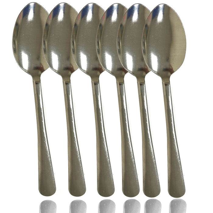 12 Stainless Steel 18/0 Tablespoon Serving Spoon Dinner Spoon Round Edge Silver