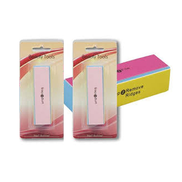 2 Pc 4 Way Nail Buffer Blocks File Buff Smooth Shine Toe Separator Nail Kit New