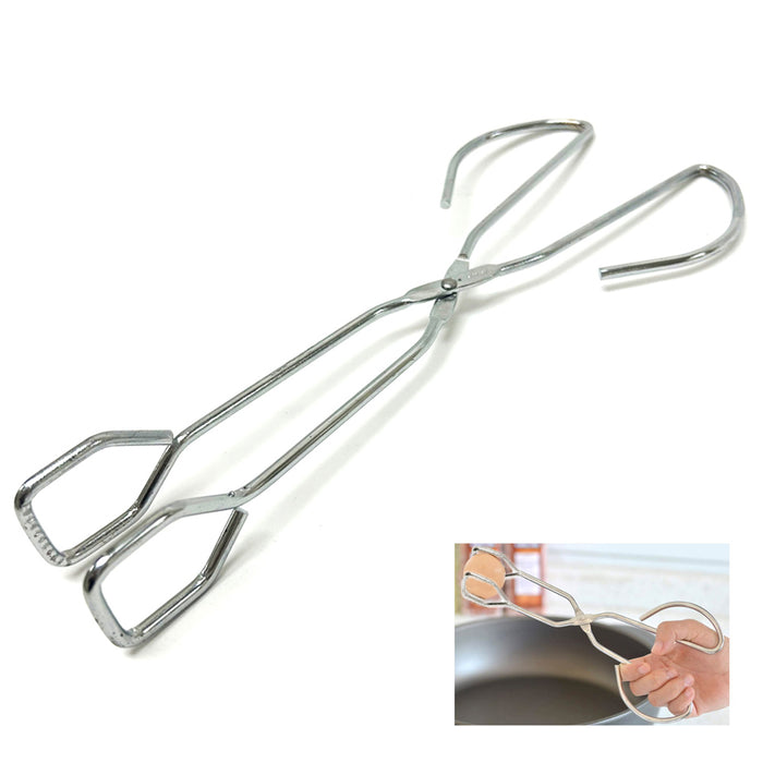 1 Pc Scissor Tongs 10" Wire Stainless Steel Metal Food Kitchen Chef Cooking BBQ