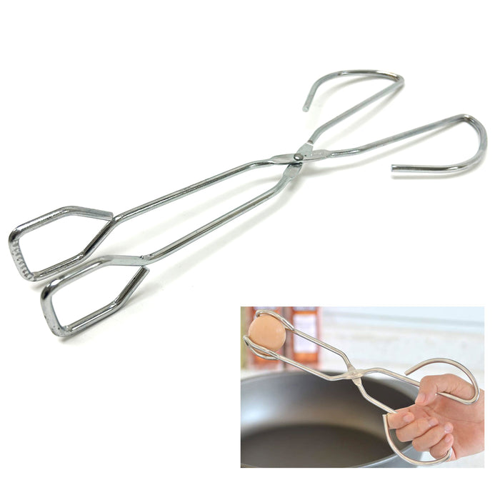 1 Pc Scissor Tongs 10" Wire Stainless Steel Metal Food Kitchen Chef Cooking BBQ