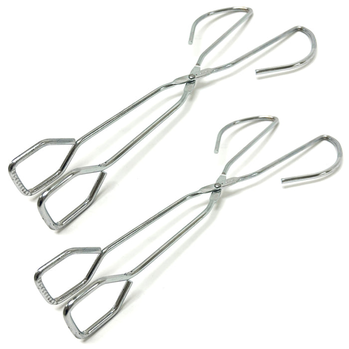 2 Pc Stainless Steel Food Tongs 10" Wire Scissor Handle Kitchen Chef BBQ Cooking