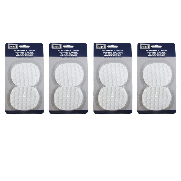 8 Pc Suction Tray Soap Bar Dish Saver Holder Pads Bath Tub Bathroom Kitchen Sink