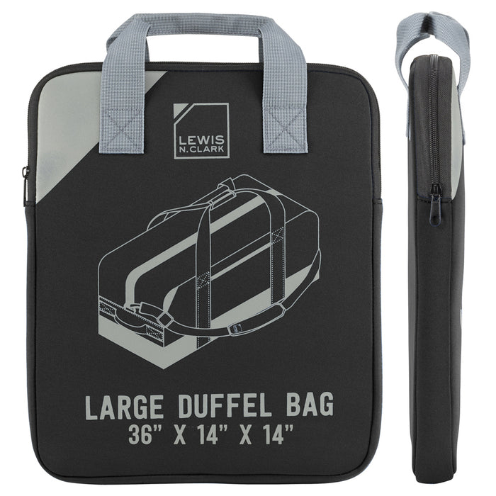 36" Black Heavy Duty Duffel Bag Neoprene Waterproof Gear Luggage Suitcase Medium