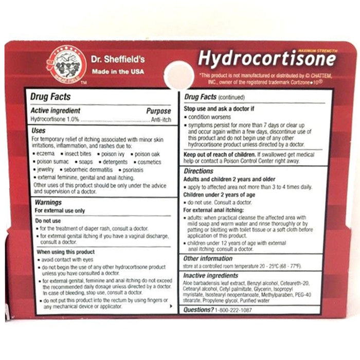 1 Pc Hydrocortisone Cream Ointment Maximum Skin Protectant Rash Itchiness Relief