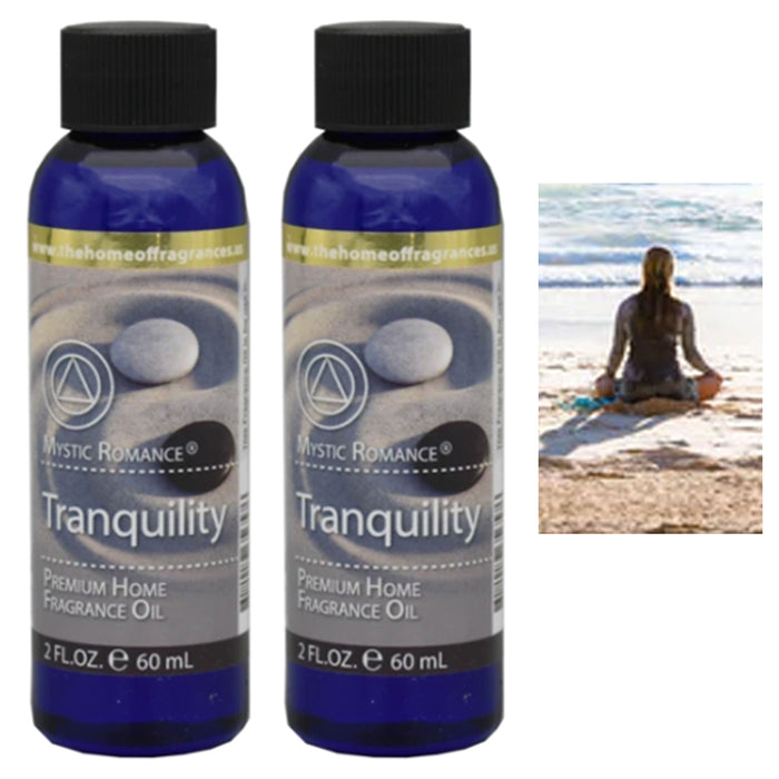 2 Pc Tranquility Scent Fragrance Oil Burner Aromatherapy Yoga Relaxing Aroma 2oz