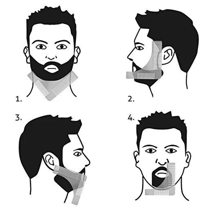 1 Pc Beard Shaper Comb Hair Shaping Tool Trimming Template Goatee Lineup Edging