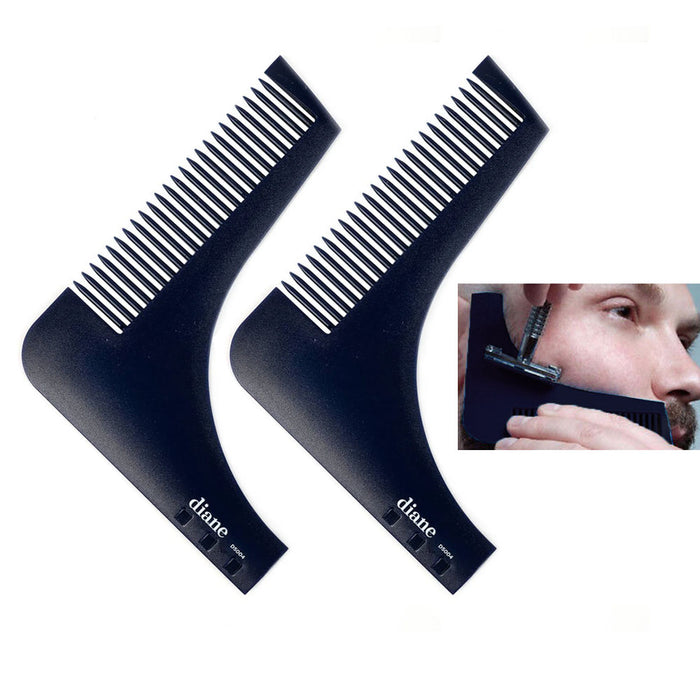 2 Pc Men's Grooming Beard Shaper Comb Hair Shaping Goatee Lineup Edging Template