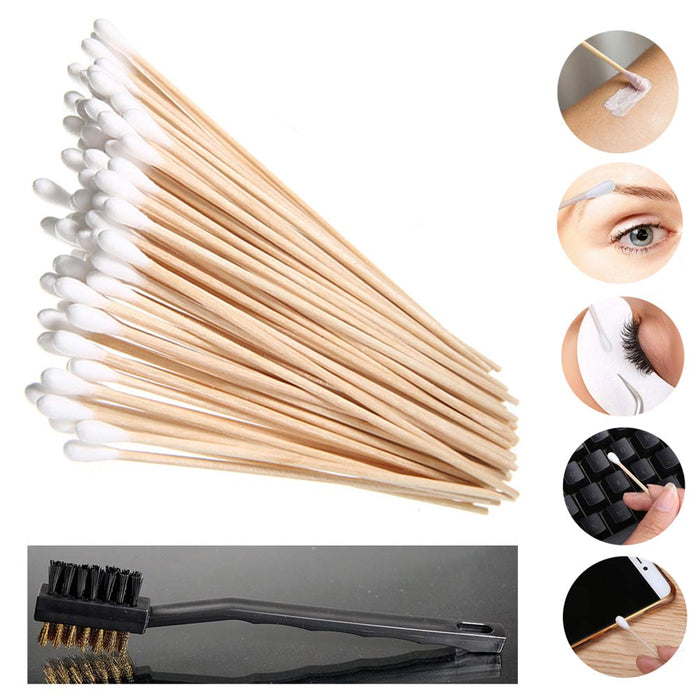 200PC Cotton Swabs 6" Extra Long Wooden Handle Q-tips Cleaning Applicator Sturdy