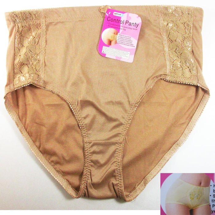 Beige Tummy Control Womens Slim High Waist Body Shaper Shapewear Underwear L