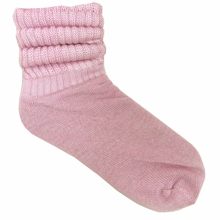 4 Pairs Girls Pink Slouch Socks Junior 6-8 Cotton Plush Knit Scrunch Warm Cozy