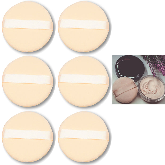 6 Pack Cosmetic Powder Puff Velour Makeup Blender Foundation Sponge Applicator