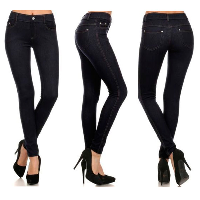 2 Women Stretchy Denim Jegging Jeans Pants Tummy Control Fitted Black Small Sale