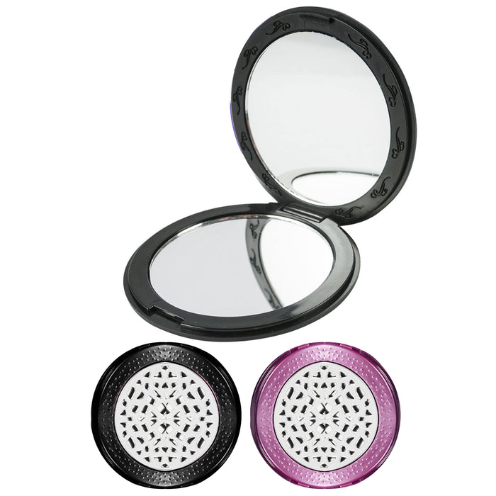 Magnifying Compact Cosmetic Mirror 3" Round Pocket Makeup Mirror Handheld Travel