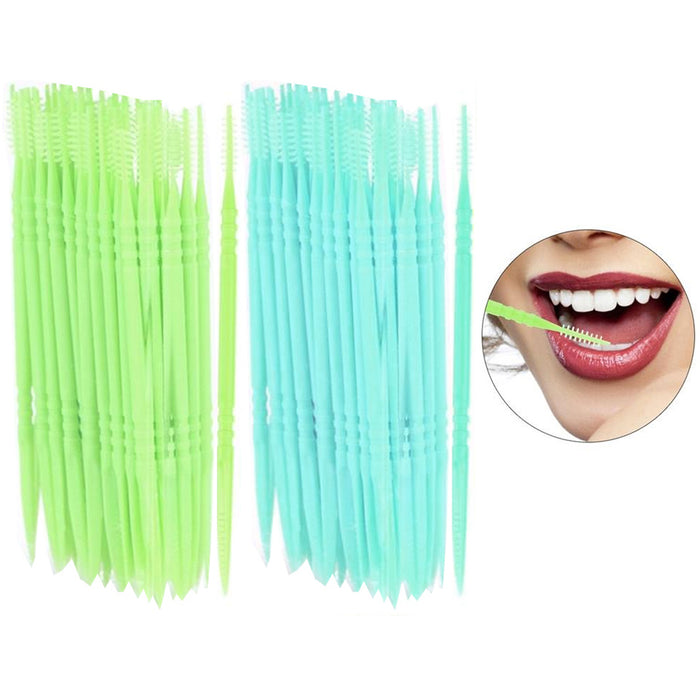 200ct Oral Floss Dental Toothpicks Braces Brush Picks Interdental Bristles Teeth