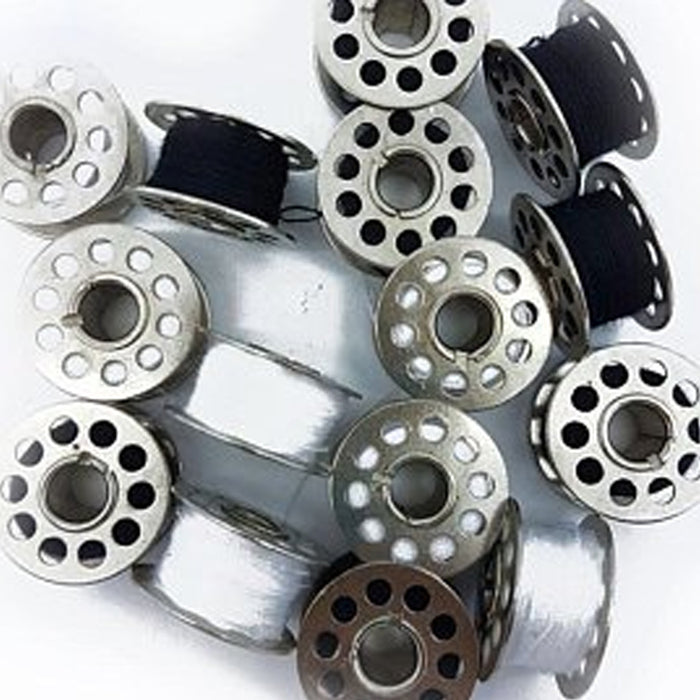 30x Bobbins Pre Wound Embroidery Machine Bobbin Thread Sewing White Black Spool