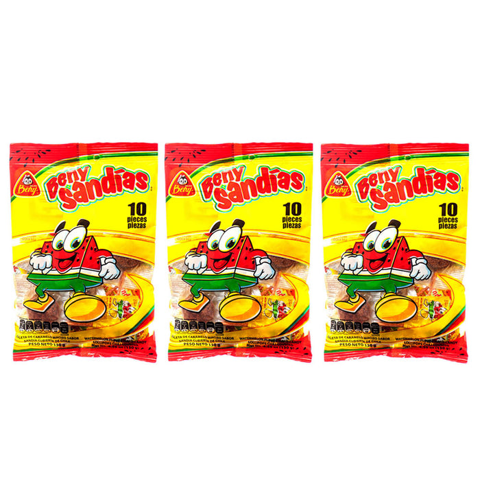30 Pc Mexican Chili Lollipops Watermelon Paletas Chile Sandia Hard Candy 3 Bags