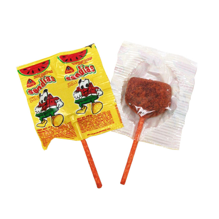 30 Pc Mexican Chili Lollipops Watermelon Paletas Chile Sandia Hard Candy 3 Bags