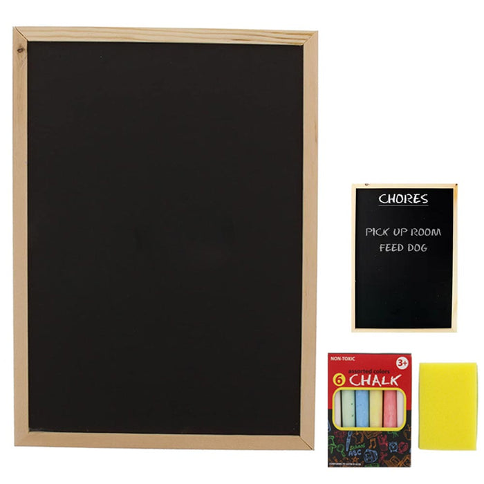 1 Kids Chalkboard Set With Eraser Chalks Dry Wipe Blackboard Hanging Draw Board