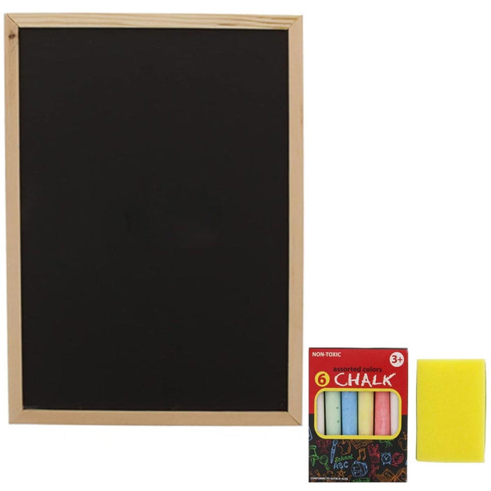 2 Pack Kids Chalkboard Set Eraser Color Chalks Dry Hanging Draw Board Blackboard