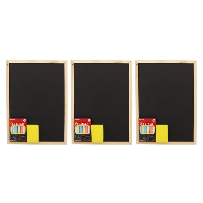 3 Pack Kids Chalkboard Sets Eraser Blackboard Hanging Draw Board Colors Chalk