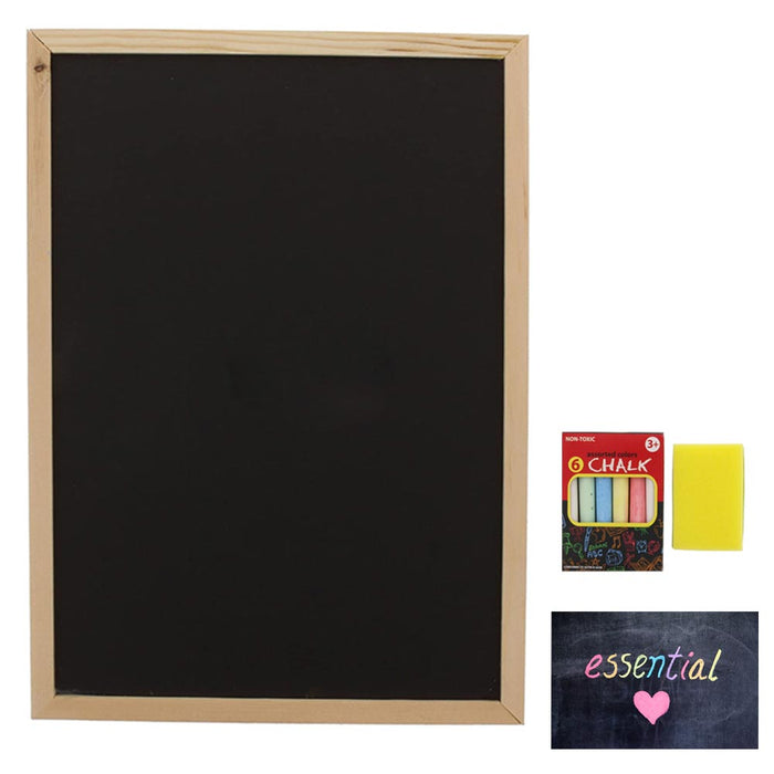 1 Kids Chalkboard Set With Eraser Chalks Dry Wipe Blackboard Hanging Draw Board