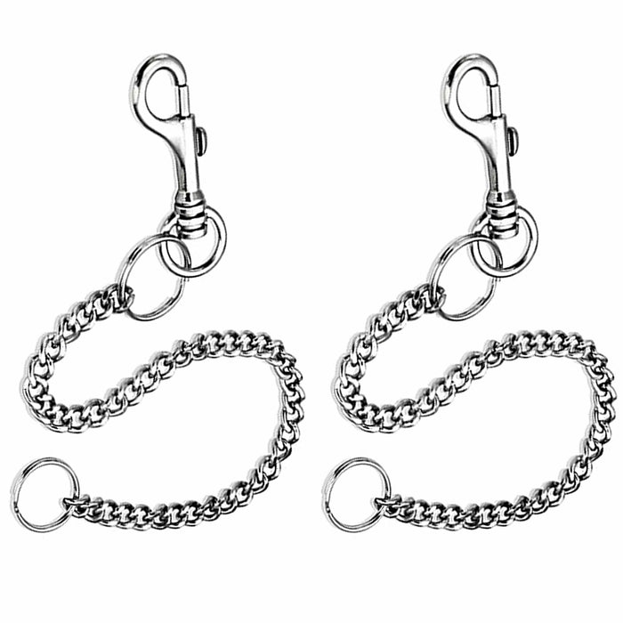 2 Pc Wallet Biker Metal Chain Keychain Snap Hook Key Rings Claw Clasps 12"L