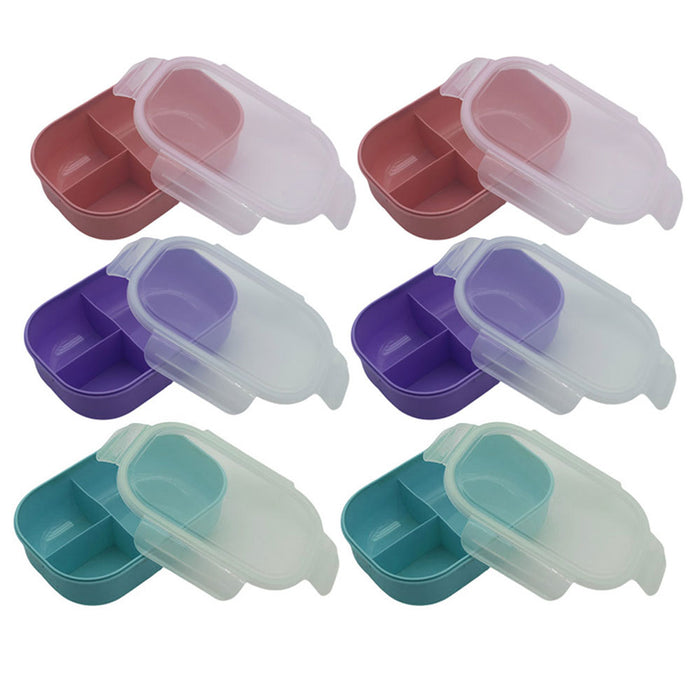 6 Pk 34oz 3 Compartment Meal Prep Containers with Lids Food Storage Airtight