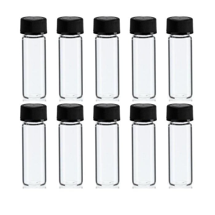 50 Pack 7ml Glass Vial Screw Caps Clear Liquid Sample Bottles Lab/Travel Storage