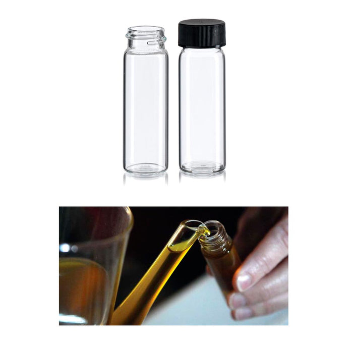 50 Pack 7ml Glass Vial Screw Caps Clear Liquid Sample Bottles Lab/Travel Storage