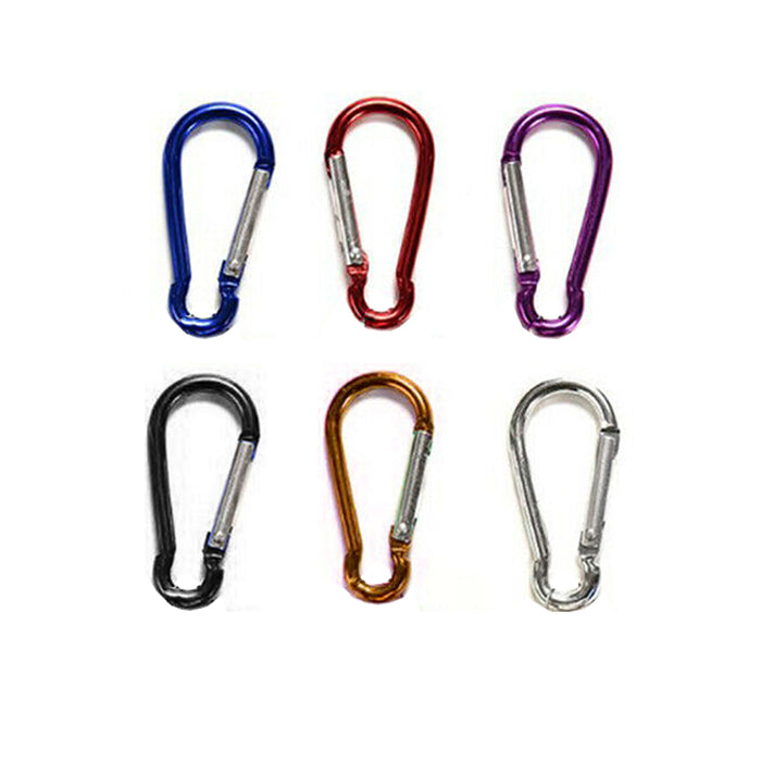6 Pc Mini Metal Carabiner Clips Camp Hiking Snap Hook On Attach Lock Keychain