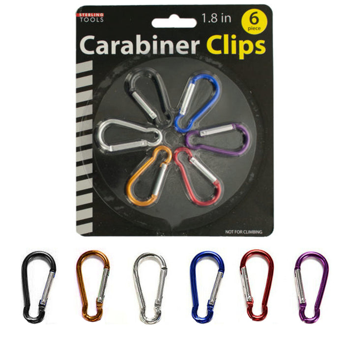 6 Pc Mini Metal Carabiner Clips Camp Hiking Snap Hook On Attach Lock Keychain