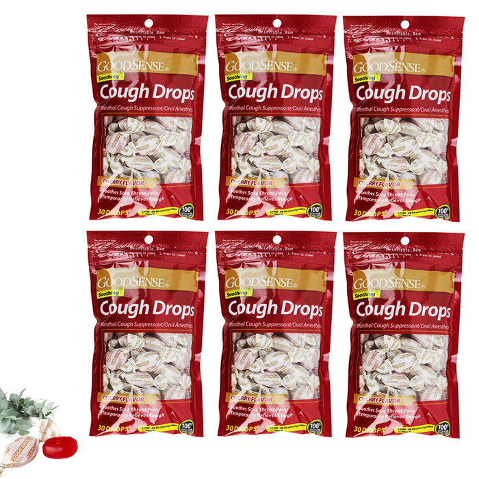 180 Ct Menthol Soothing Cough Drops Throat Pain Relief Cough Suppressant Cherry