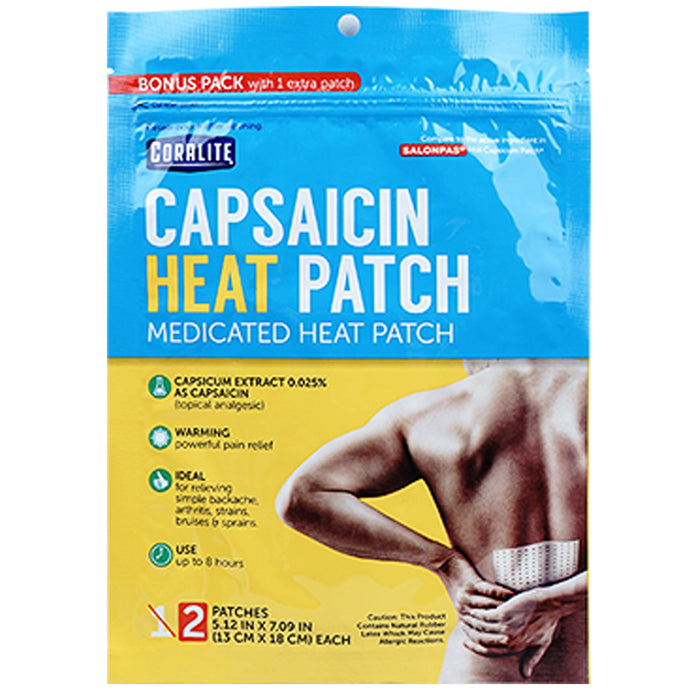 6 Pc Coralite Capsaicin Heat Patch Hot Pads Pain Relief Therapy Press Pack Wrap