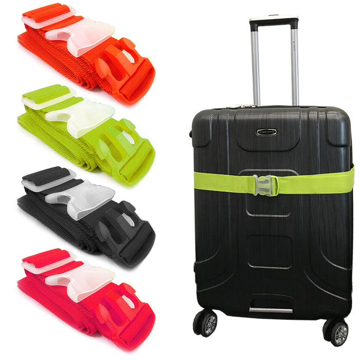 2 Adjustable Luggage Straps Suitcase Secure Baggage Belt Lock Travel Accessories