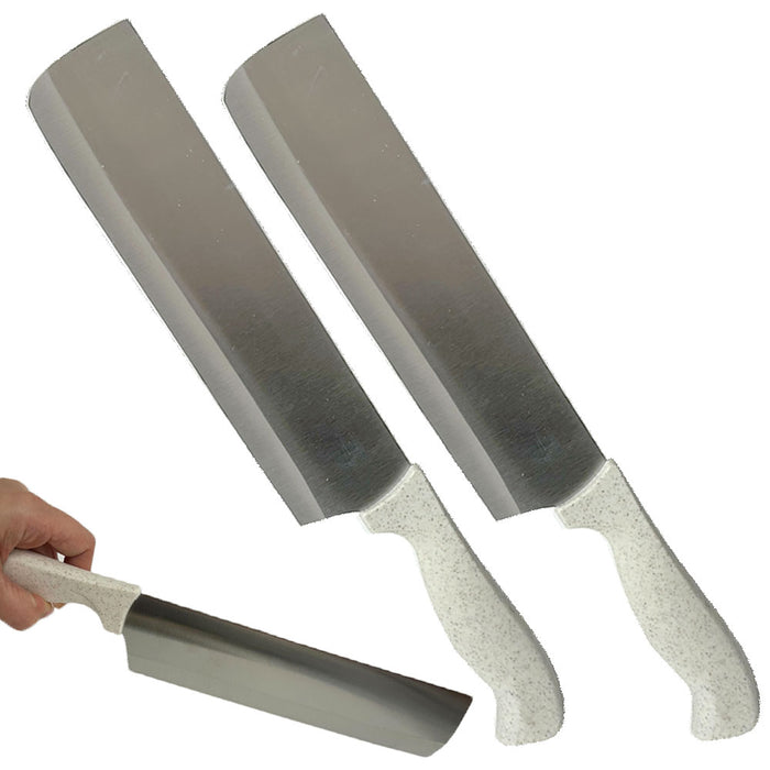 2 Pc 8" Meat Cleaver Knives Sharp Blade Stainless Steel Butcher Knife Kitchen