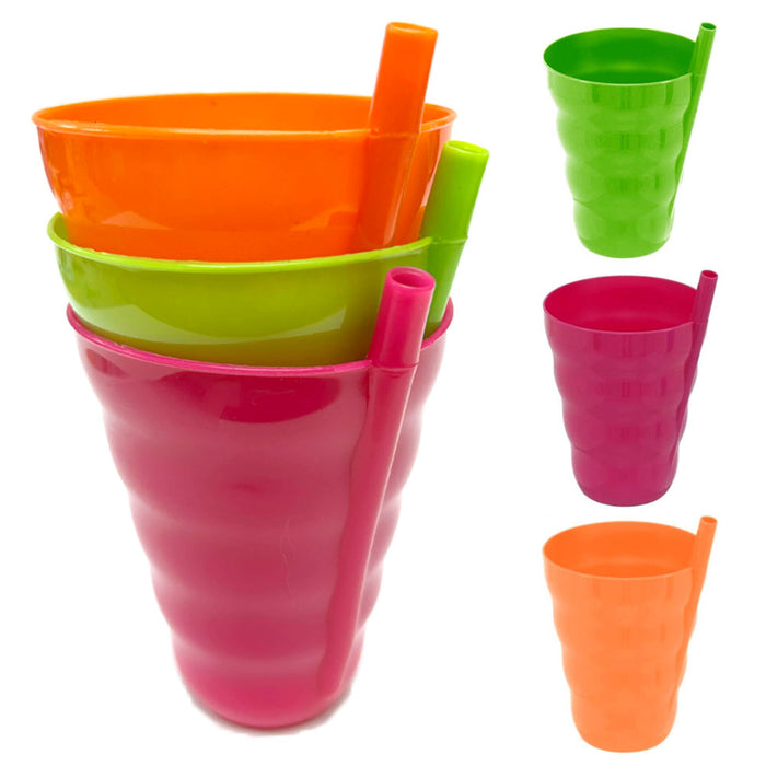 12 Sip-A-Cups With Built In Straw 10oz Kids Sippy Tumbler Drinking Cup BPA Free