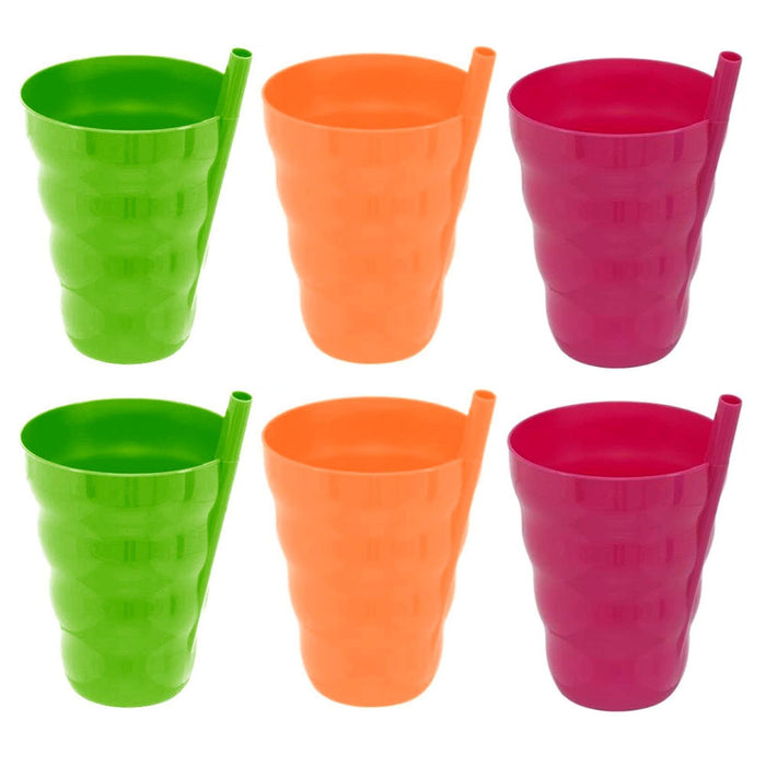 6 Pc 10oz Kids Cups With Built In Straw Sip-A-Cup Tumbler BPA Free Drink Toddler