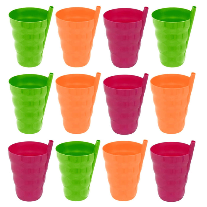 12 Sip-A-Cups With Built In Straw 10oz Kids Sippy Tumbler Drinking Cup BPA Free