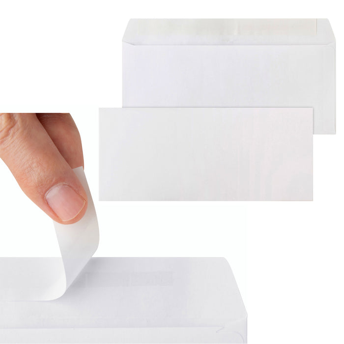 50 Peel Self Seal White Envelopes No.10 Letter Mailing Shipping 4-1/8 X 9-1/2 In