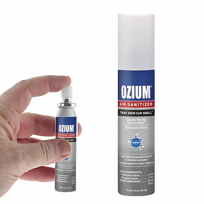 6 Pc Ozium Air Sanitizer Odor Eliminator Spray New Car Scent Pocket Size 0.08oz