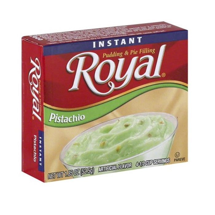 2 Packs Royal Instant Pudding Pistachio Dessert Mix Filling Fat Free 1.85oz Each