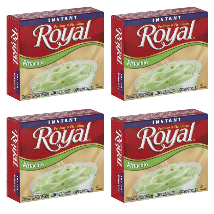4 Packs Royal Instant Pudding Pistachio Dessert Mix Filling Fat Free 1.85oz Each