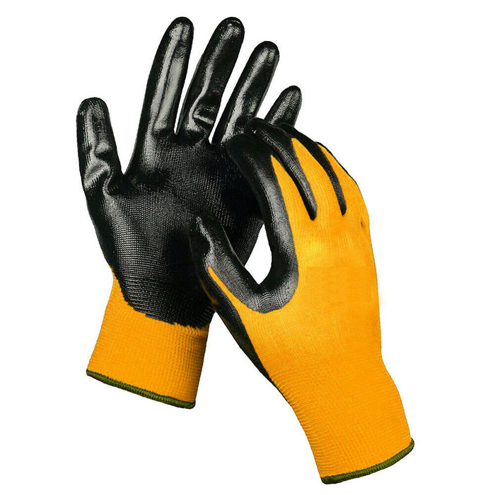 2 Pair Working Gloves Gardening Clamming Nitrile Coated Cut Resistant Protection