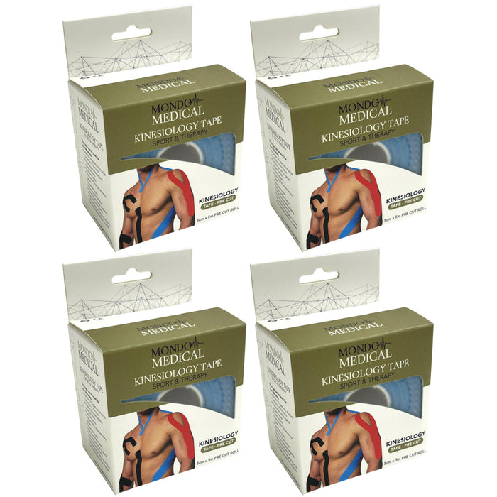 4 Roll Waterproof Kinesiology Tape 76ct Precut Strips Sport Stretch Band Support