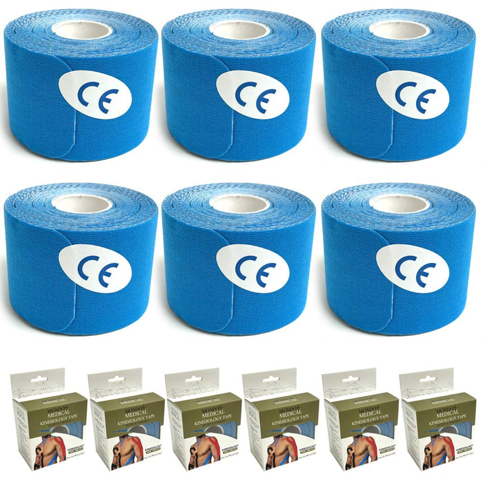 6 Rolls Sport Kinesiology Tape Precut Athletic Adhesive Muscle Therapy Band 2yrd